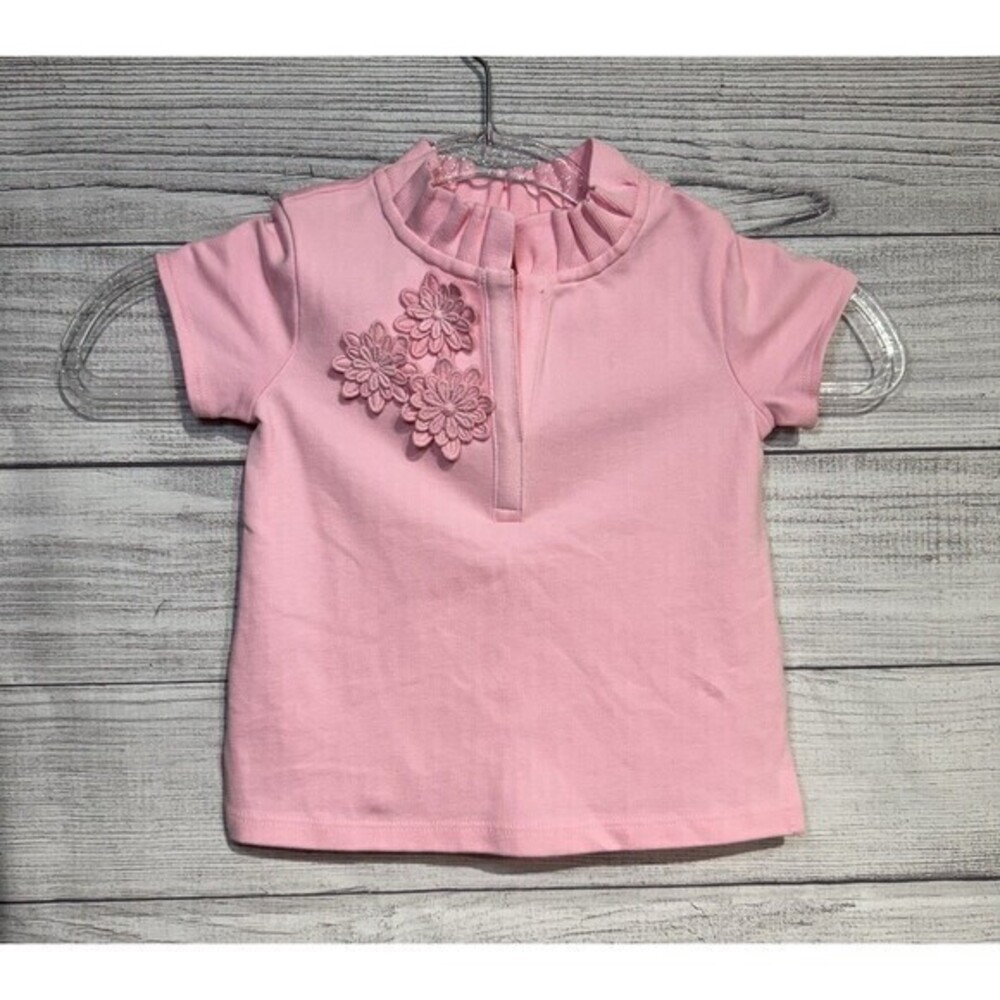 LILLY PULITZER Therry Polo Shirt Pink   Girls SZ XS (2-3) Flowers